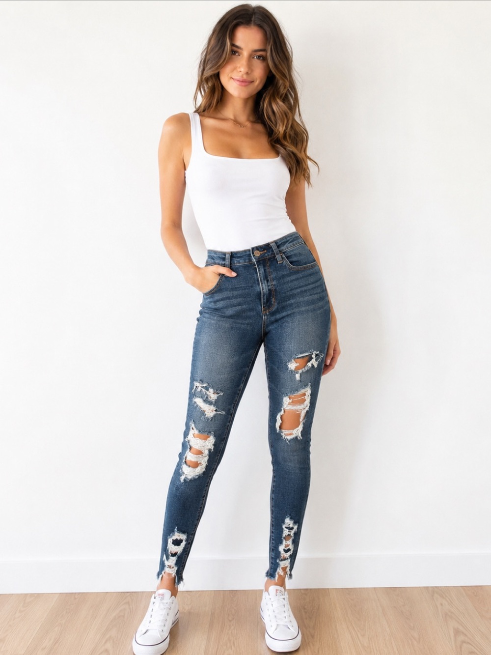 American Eagle Super Hi-Rise Jegging Women’s Size 6 Distressed Skinny Jeans